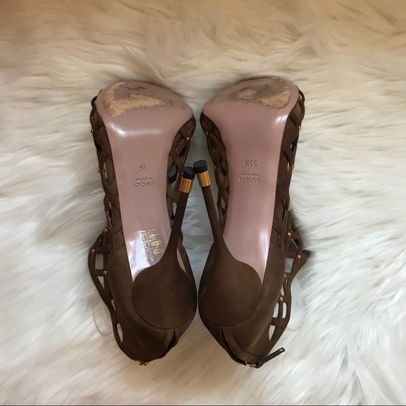 ⭕️SOLD⭕️ GUCCI Embellished Cage Booties Sandals - Picture 7 of 8